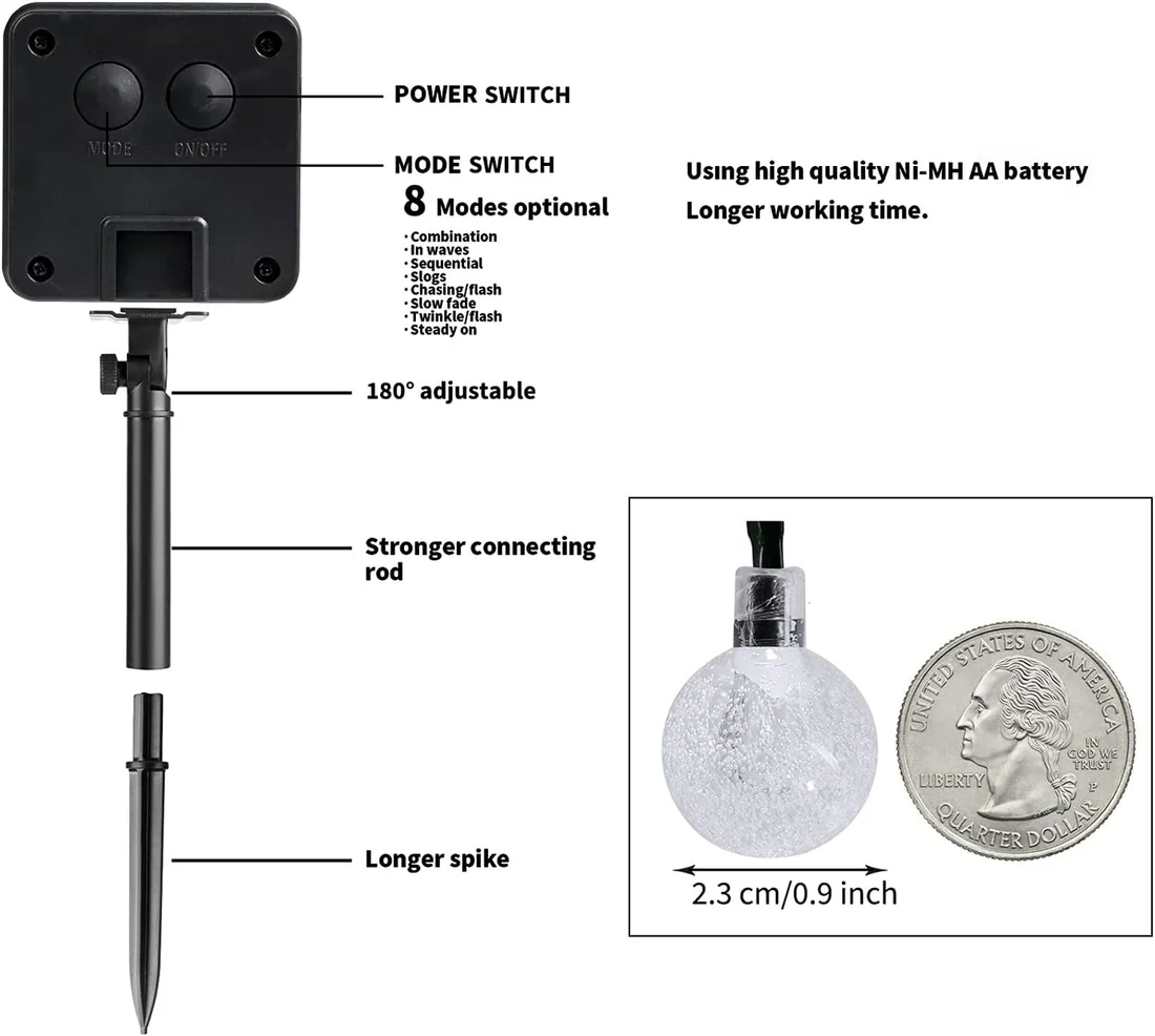 BowLift | Solar Powered Waterproof Crystal Globe Lights