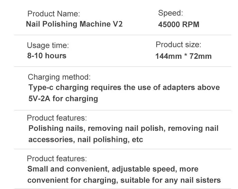 BowLift | High Performance 45000RPM Portable Electric Nail File With Battery | Quiet Design for Professional Manicure