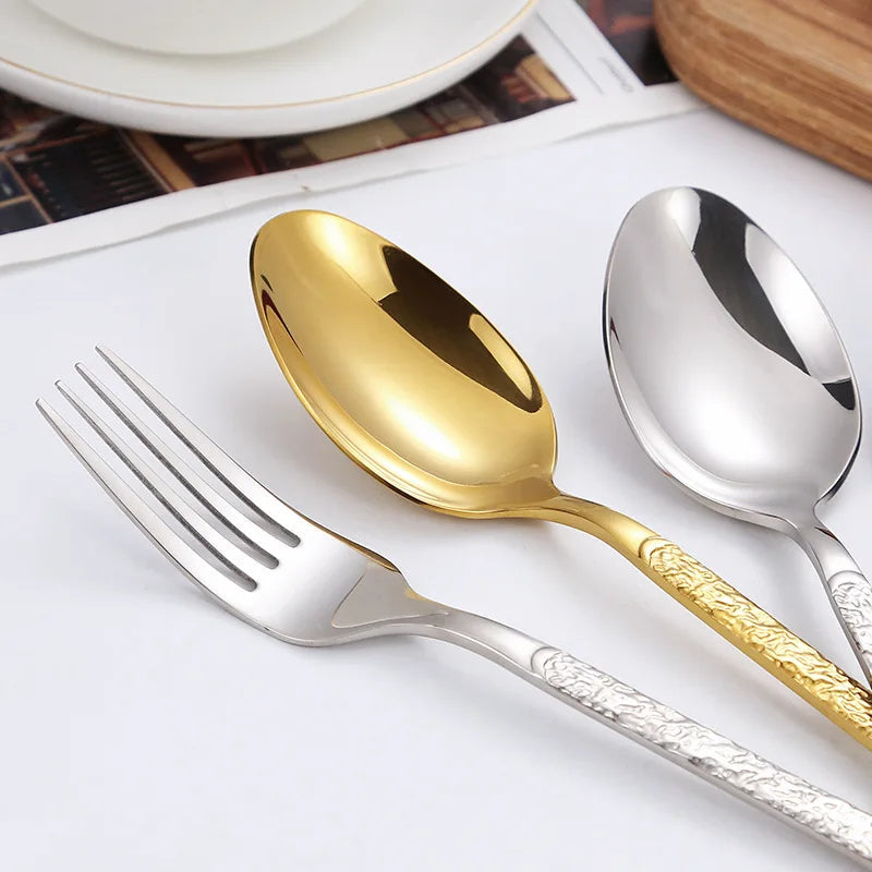 BowLift | 30-Piece Luxury Golden Cutlery Set