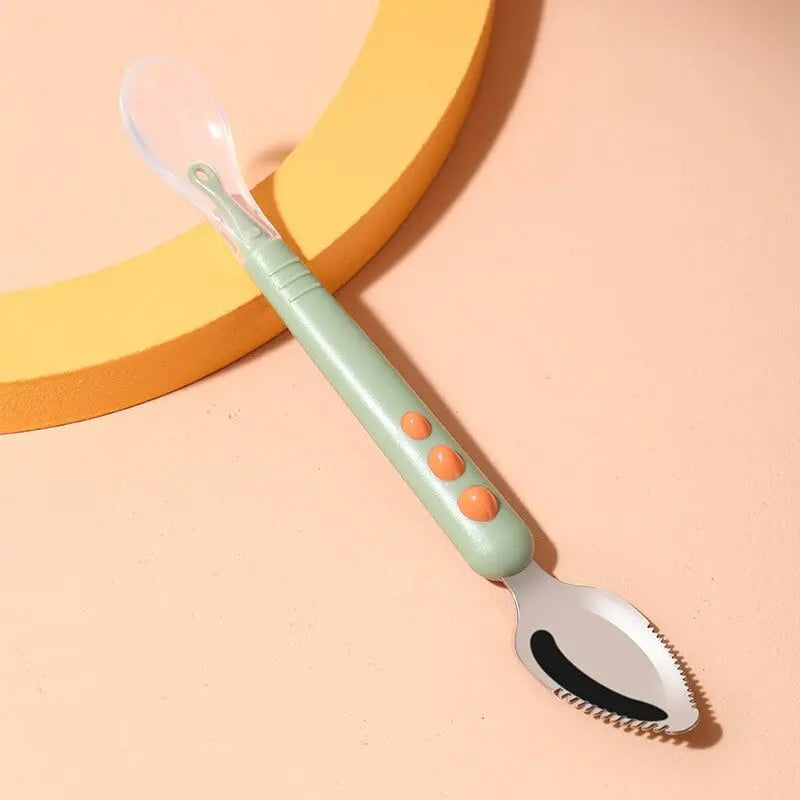 BowLift | Baby spoon with scraper — double-sided fruit preparation tool