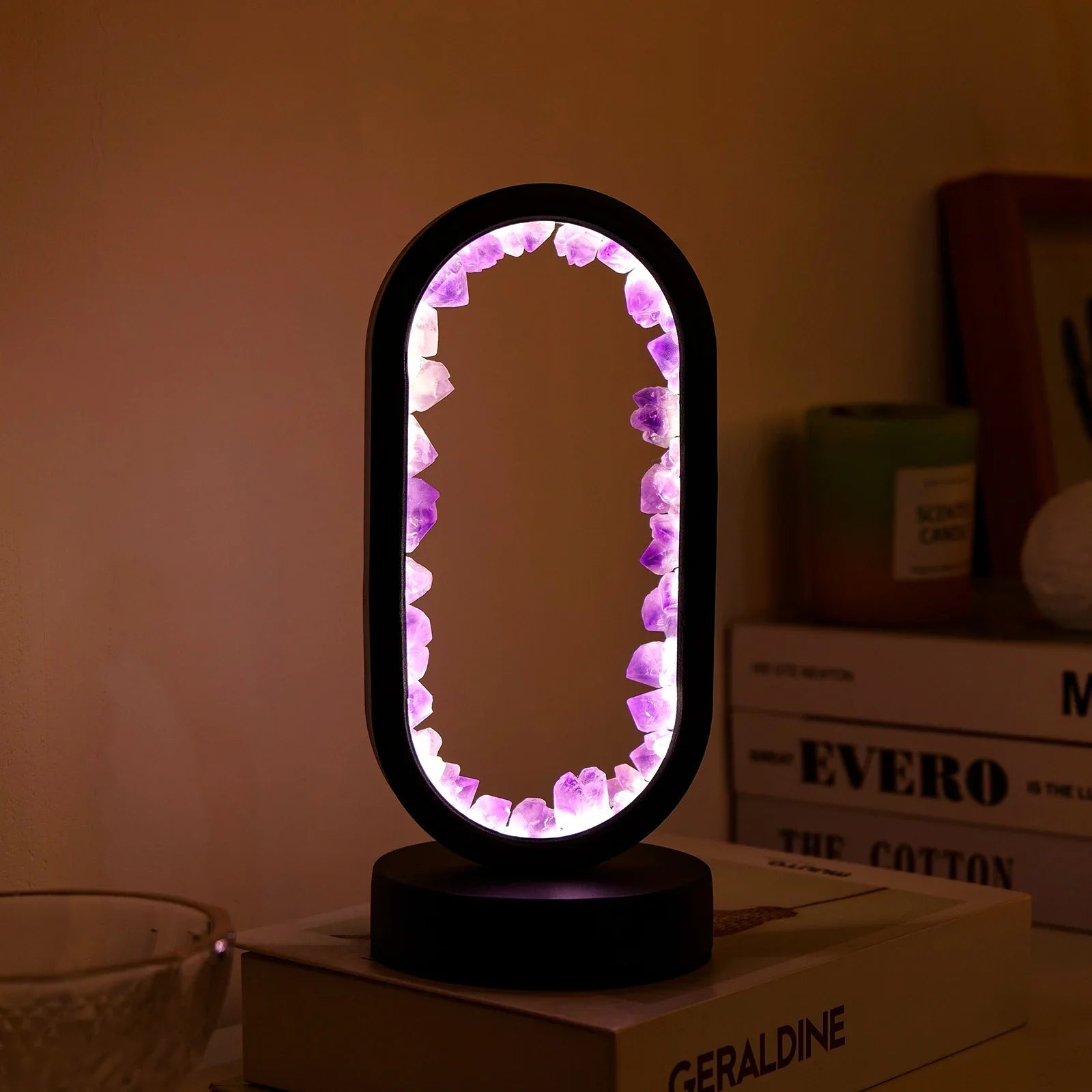 BowLift | CrystalGlow – Handmade amethyst atmospheric lamp for relaxation and peace