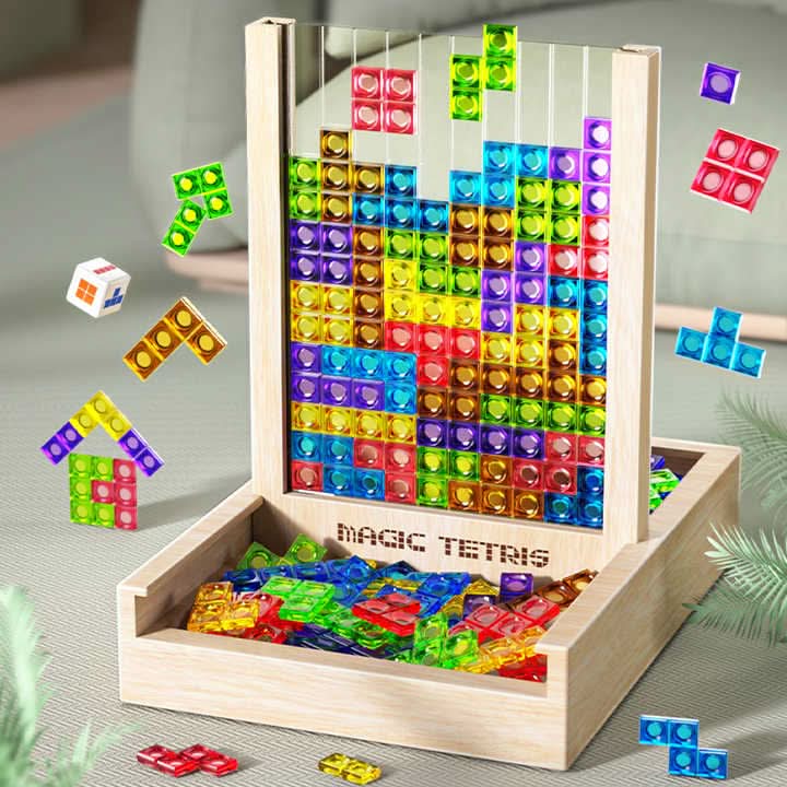 BowLift | Wooden Tetris Puzzle Board Game for Kids and Adults