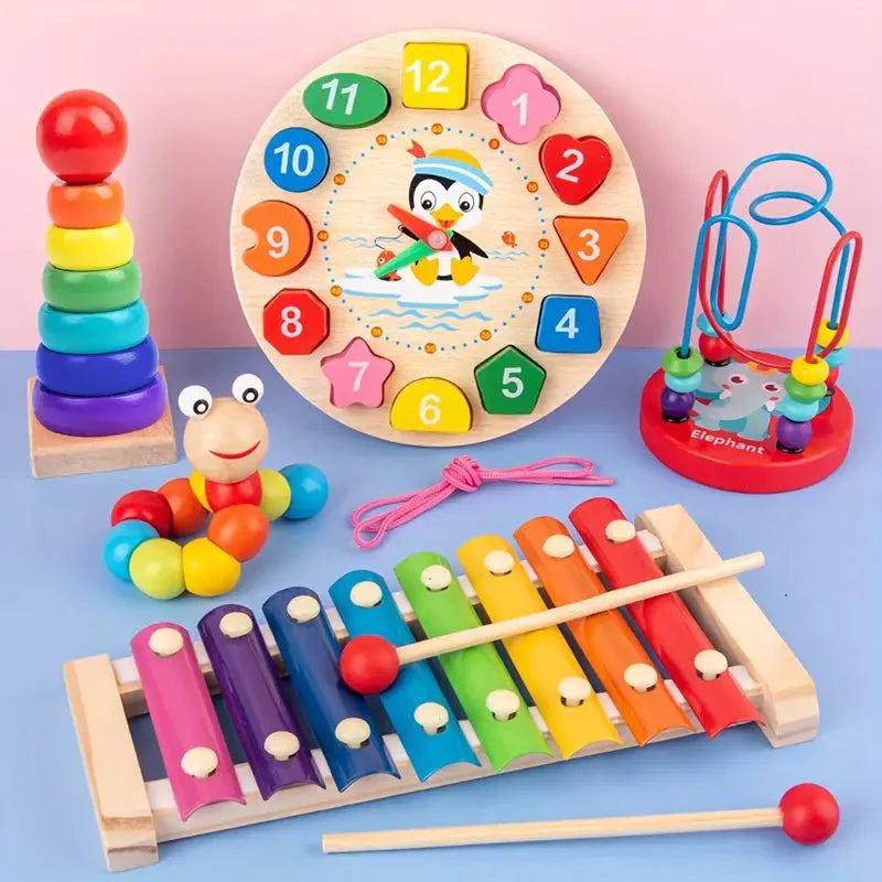 BowLift | Eduquest 5-in-1 Montessori Set – Wooden Learning Toy for Babies – Motor Skills & Sensory Development from 6 Months
