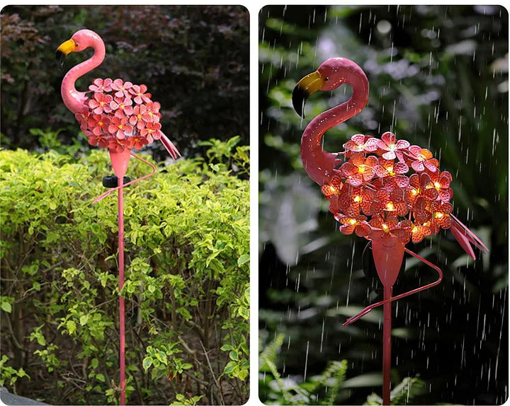 BowLift | Flamingo Solar Light Metal Art