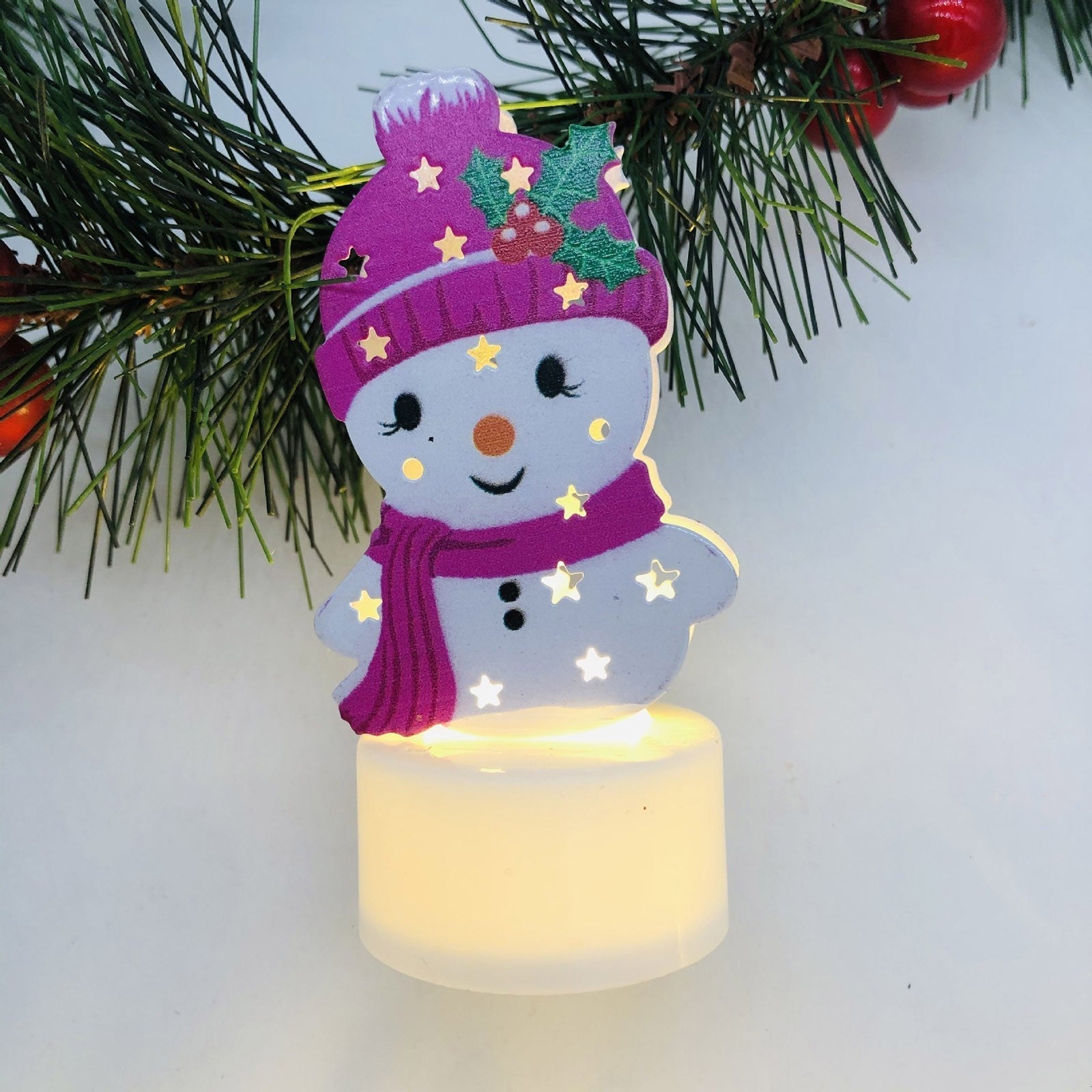 BowLift | Electronic LED Christmas Candle Lamps - Set of 10 – Adorable Santa, Snowman & Tree Night Lights for Festive Home, Party, & Garden Décor