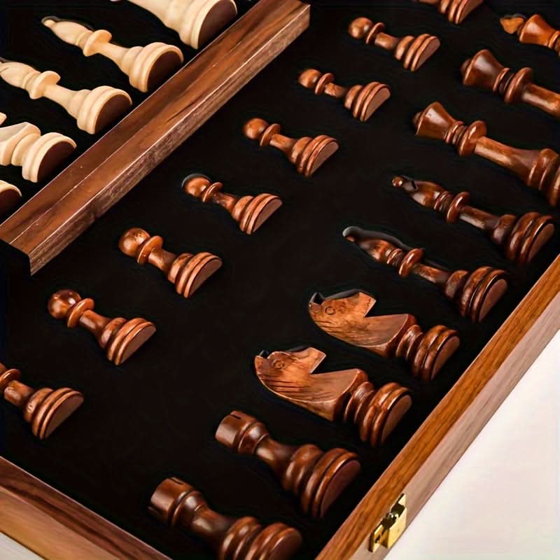 BowLift | Handcrafted Wooden Chess Set with Extra Pieces