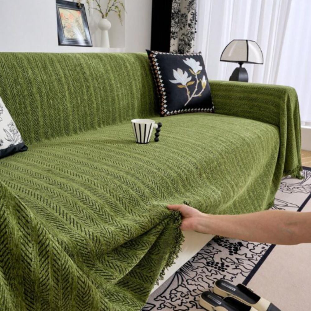 BowLift | Modern Herringbone Chenille Sofa Cover