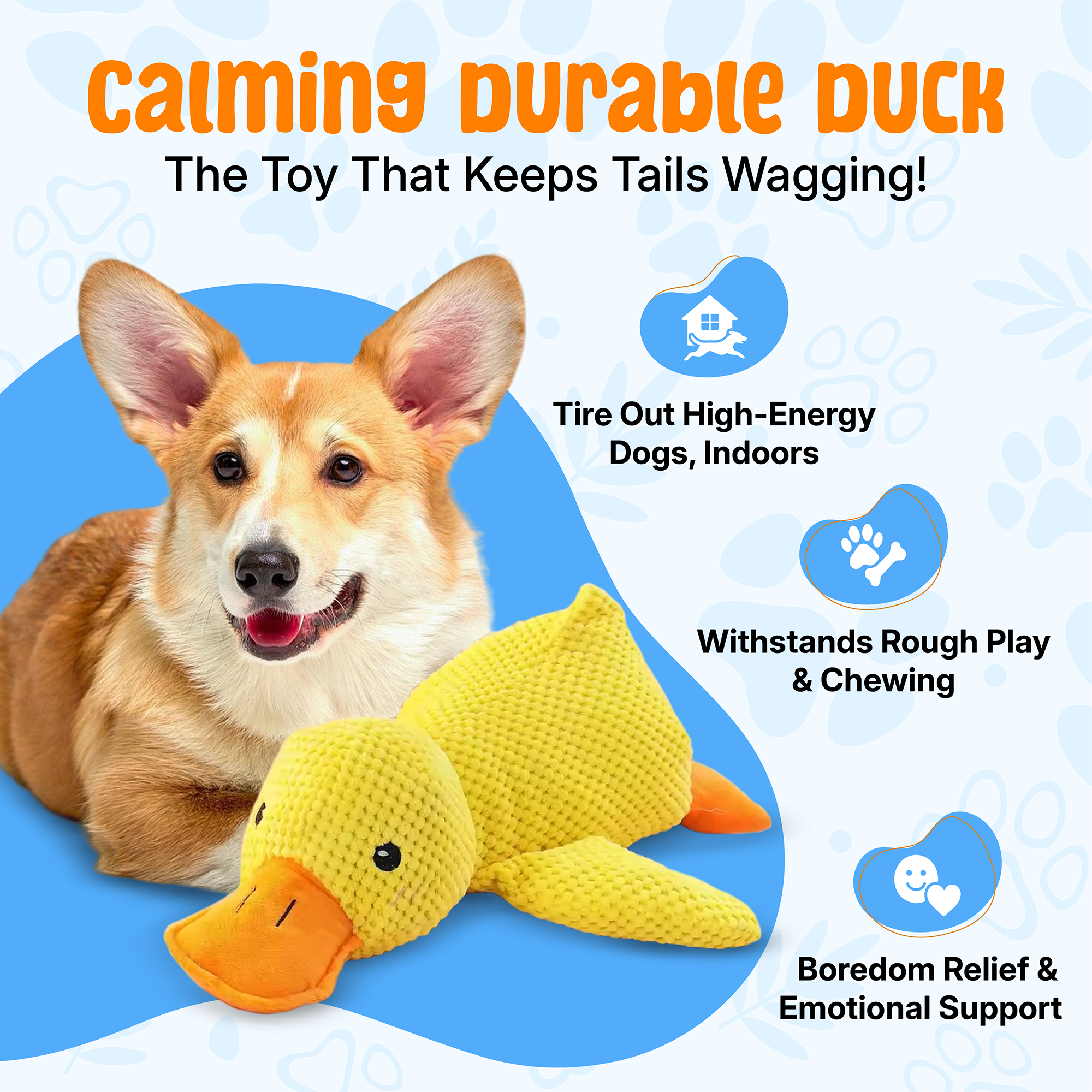 BowLift | Dog Toy Soft Plush Duck Chew Toy