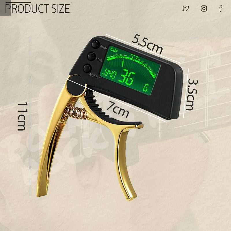 BowLift | DUAL-USE GUITAR CAPO TUNER WITH LCD DISPLAY