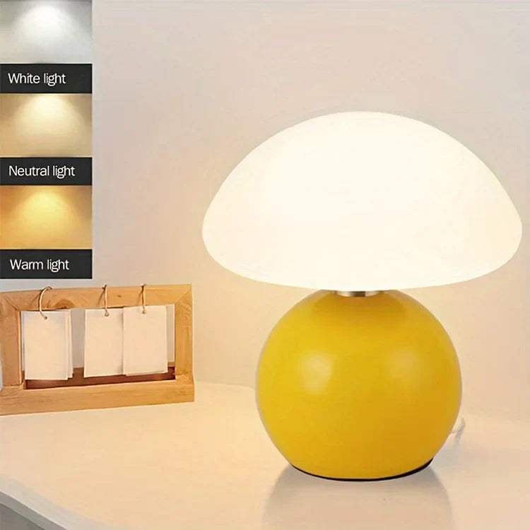 BowLift | Mushroom Shaped Table Lamp – Elegant French Cream Lamp for a Cozy Bedroom