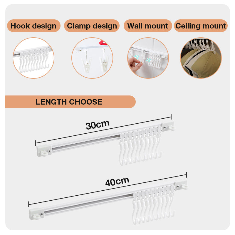 BowLift | Sliding hooks that can be pushed without drilling