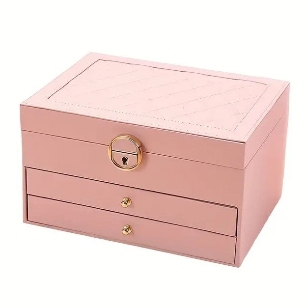 BowLift | Jewelry Box Leather | Lockable Multi-Layer Storage Organizer