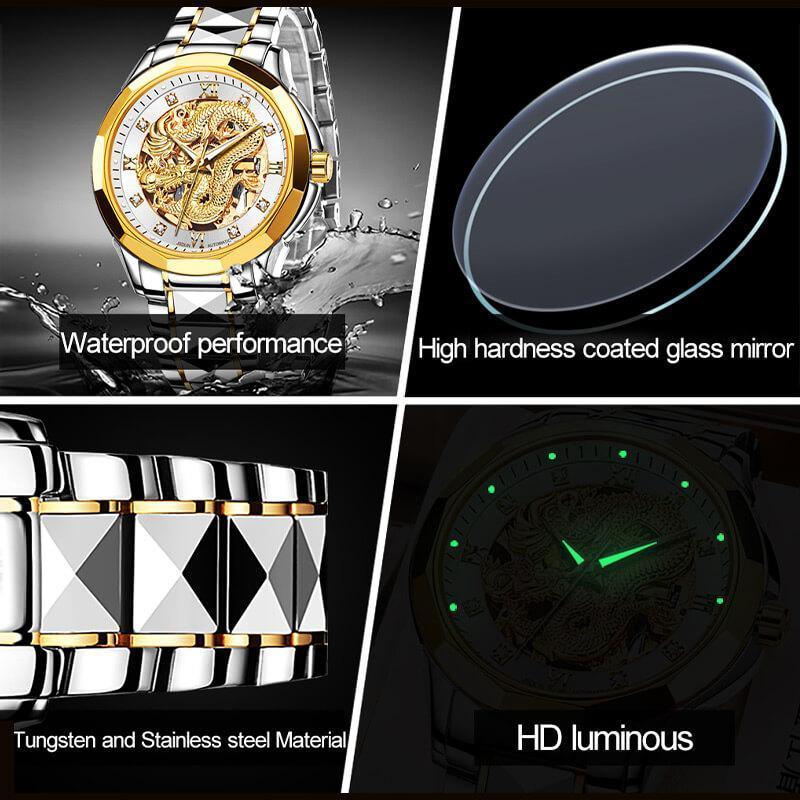 BowLift | Embossed Golden Dragon Watch