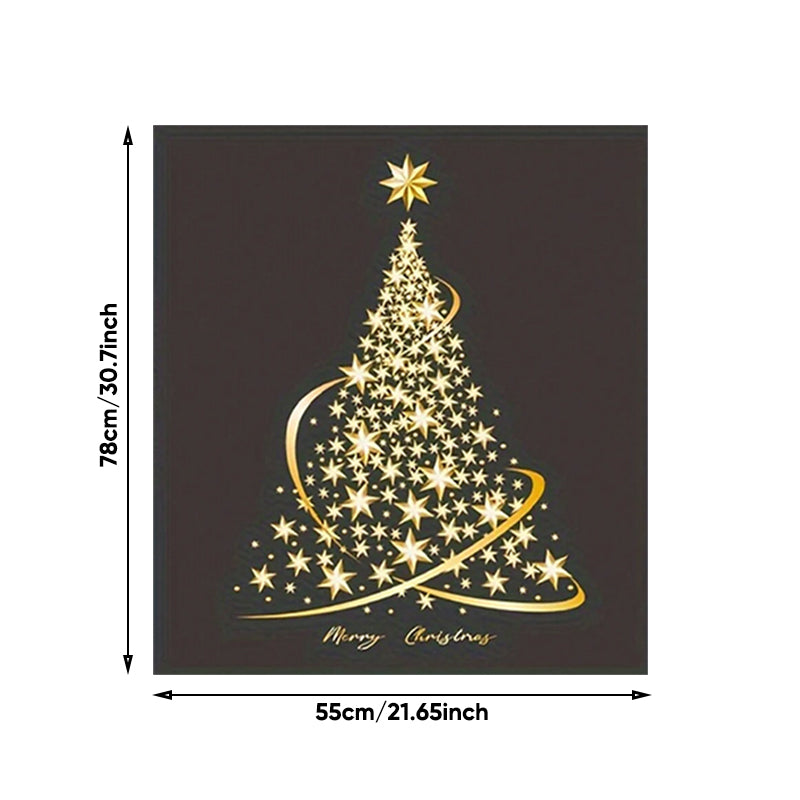 BowLift | Golden Christmas Tree Window Clings Stickers for Glass