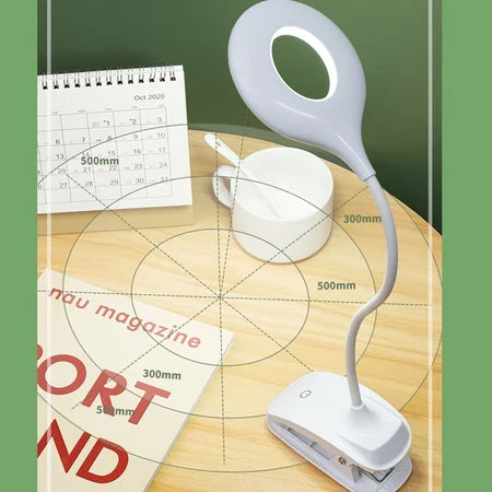 BowLift | Rechargeable LED Table Lamp with Clip – Adjustable Desk Light for Home Office and Study
