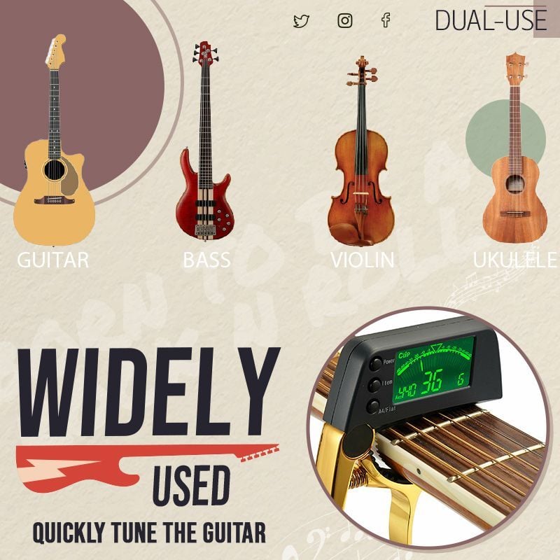 BowLift | DUAL-USE GUITAR CAPO TUNER WITH LCD DISPLAY