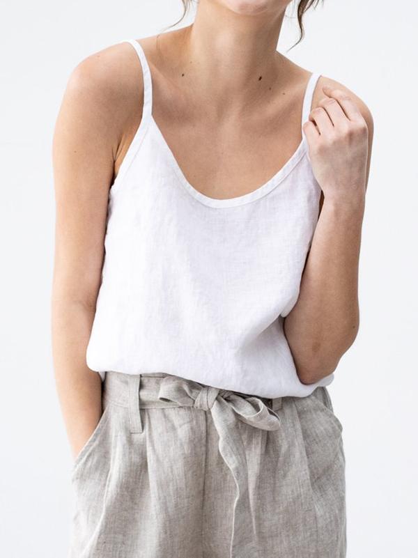 Linen Spaghetti Strap Top