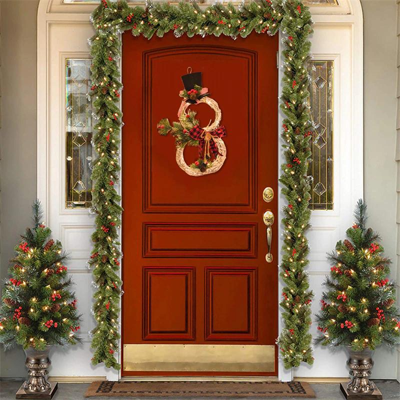 BowLift | Christmas Wreath Rustic Snowman LED Decoration