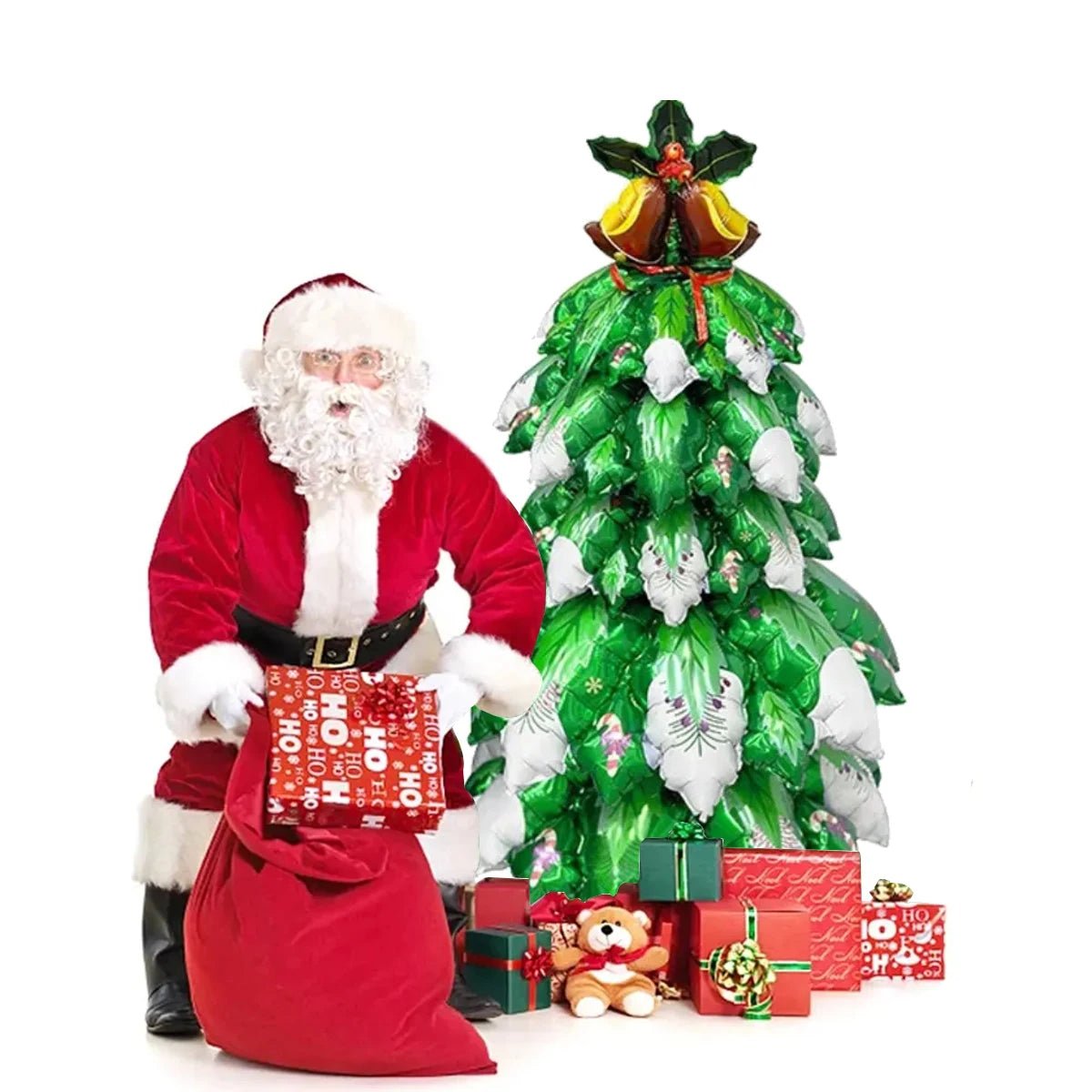 BowLift | Festive Standing Christmas Tree Balloon – Shimmering Aluminum Film Decoration for Holiday Parties & Cheerful Home Décor