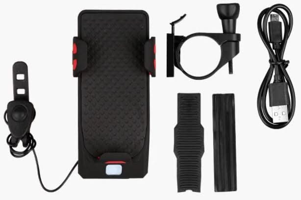BowLift | 4-in-1 Bike Phone Holder with Powerbank, Light & Horn