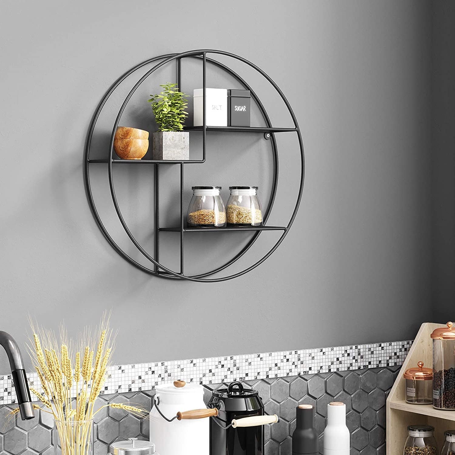 BowLift | Floating Round Metal Wall Shelf