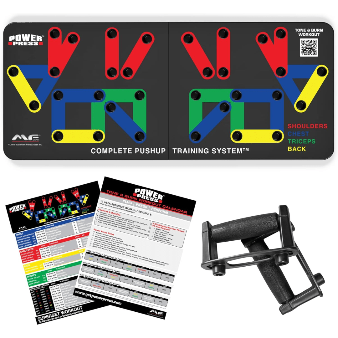 BowLift | Flexifit Foldable Push-Up Training Board – 30+ Color-Coded Positions – Full Body Strength Workout – Chest, Arms, Shoulders Training