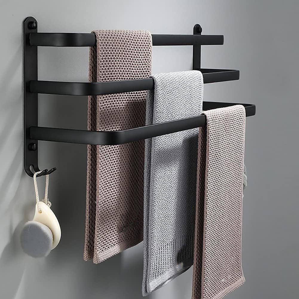 BowLift | FlexRack – Wall-Mounted Aluminum Bathroom Shelf with 3 Crossbars