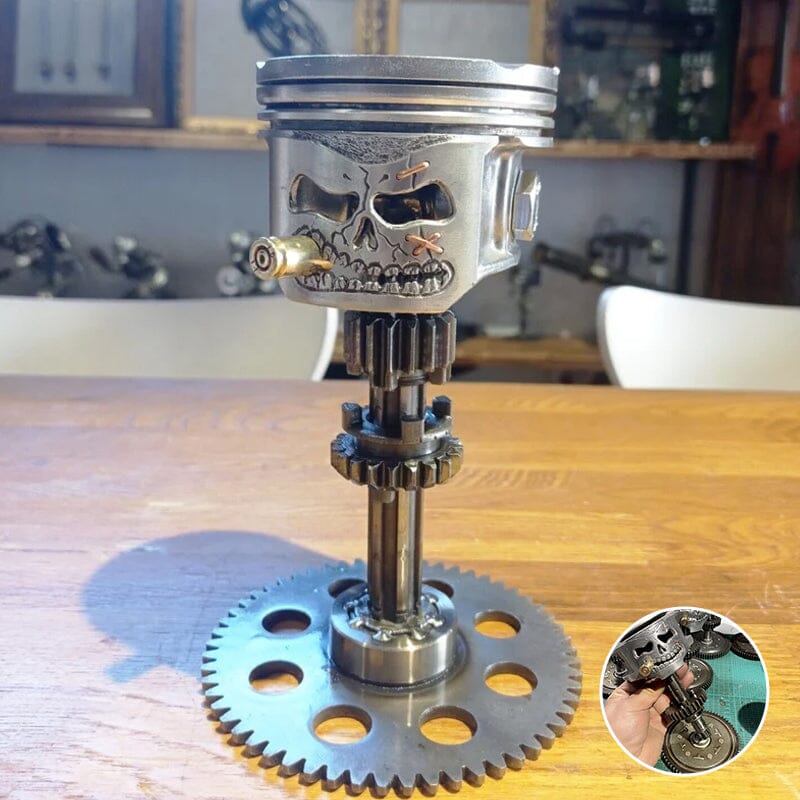BowLift | Piston Skull Face Sculpture