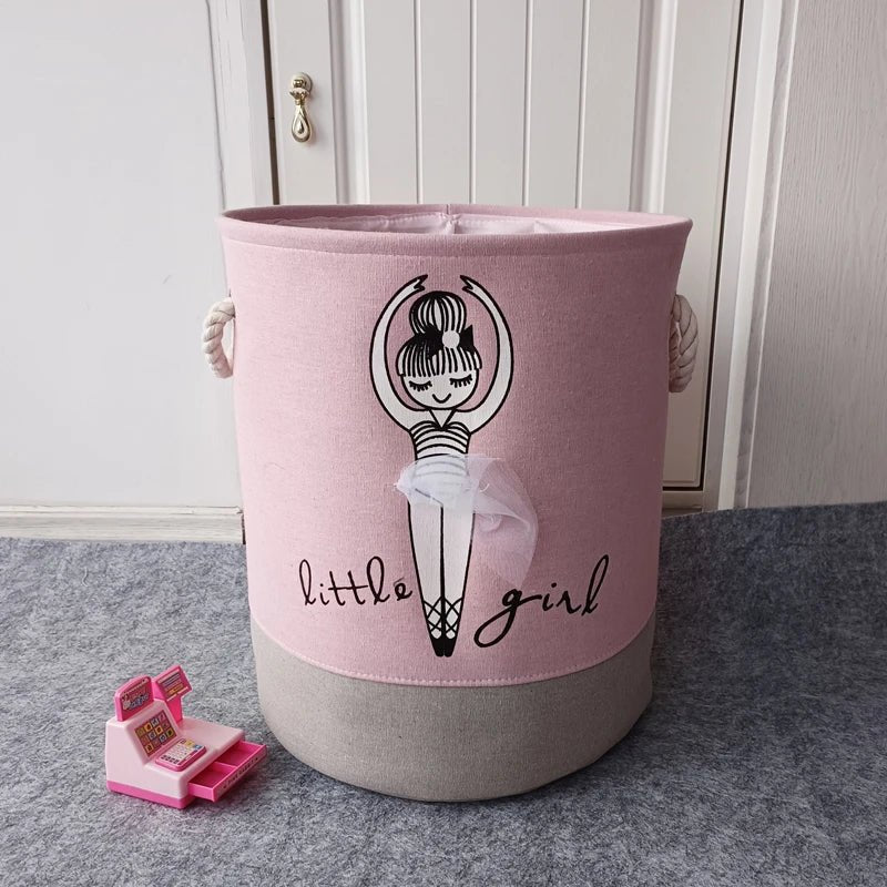 BowLift | Foldable Storage Basket for Baby Toys and Clothing – Durable Canvas Organizer with Handles – Space-Saving Design for Kids’ Room