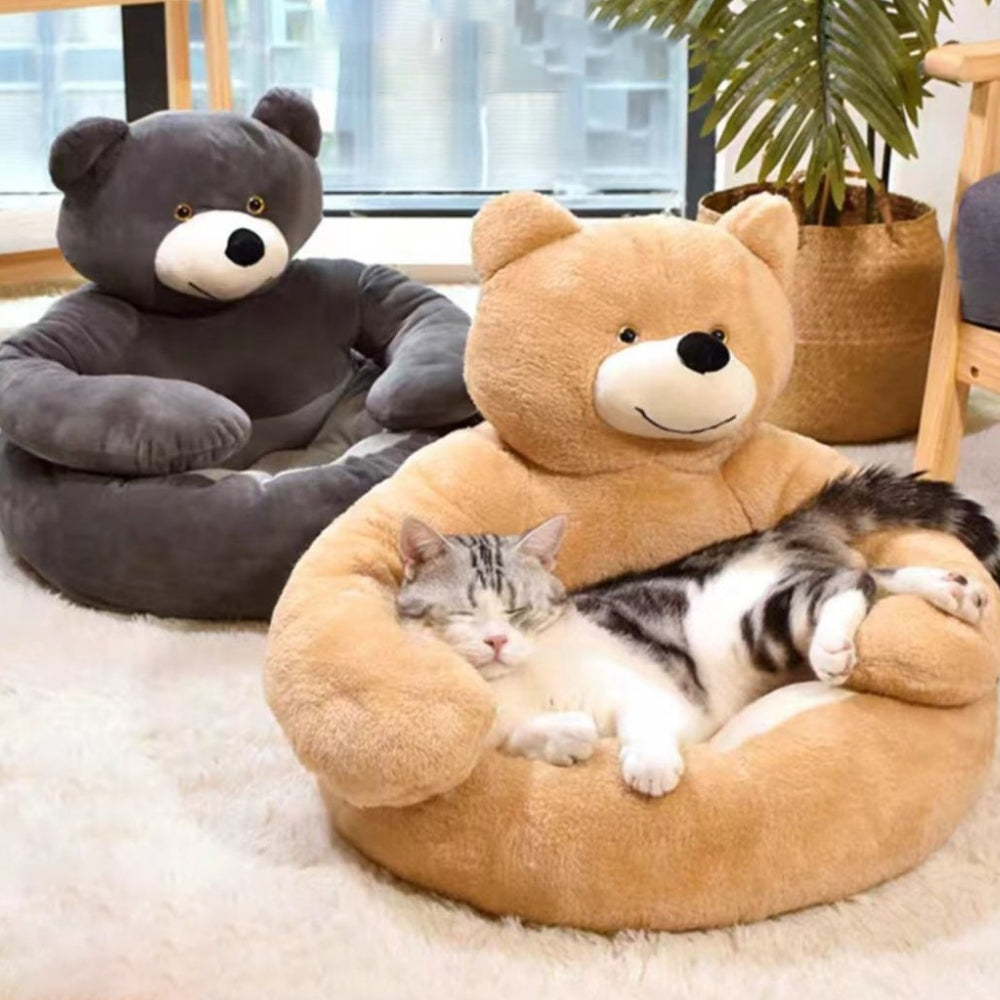 BowLift | Cute detachable cuddly bear cat bed