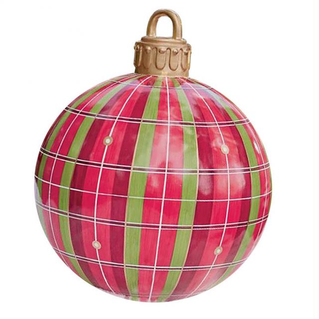 BowLift | Giant Inflatable Christmas Ornament, 24 Inch Christmas Ball Outdoor Holiday Yard Lawn Porch Decor