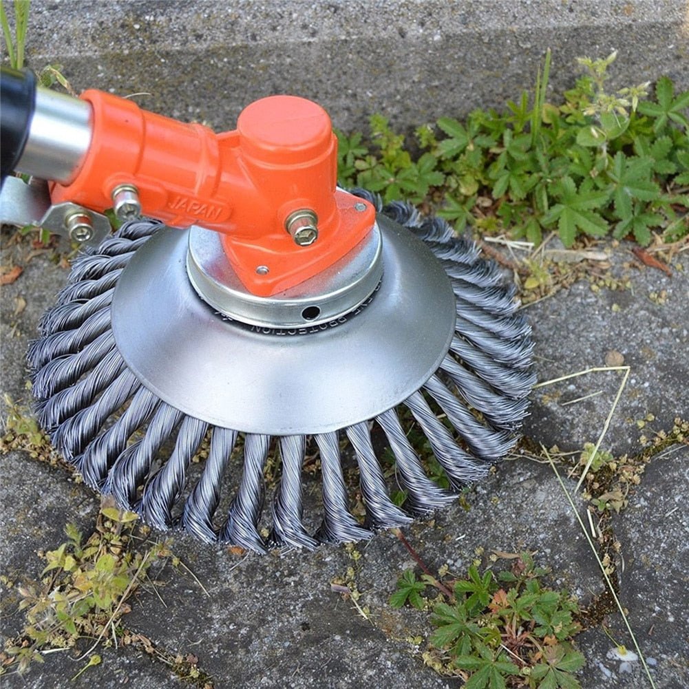 BowLift | Weed Brush for Trimmer – Robust Wire Brush Made of Steel for Joint Paving Garden Care
