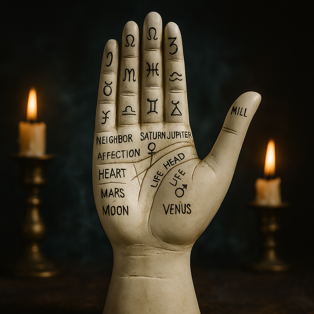 BowLift | Zodiac Symbols Mystic Palmistry Hand Sculpture