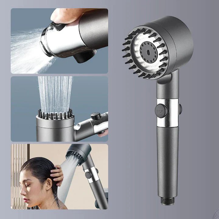 BowLift | High-pressure massage shower head - Handheld shower with 3 spray types and filters