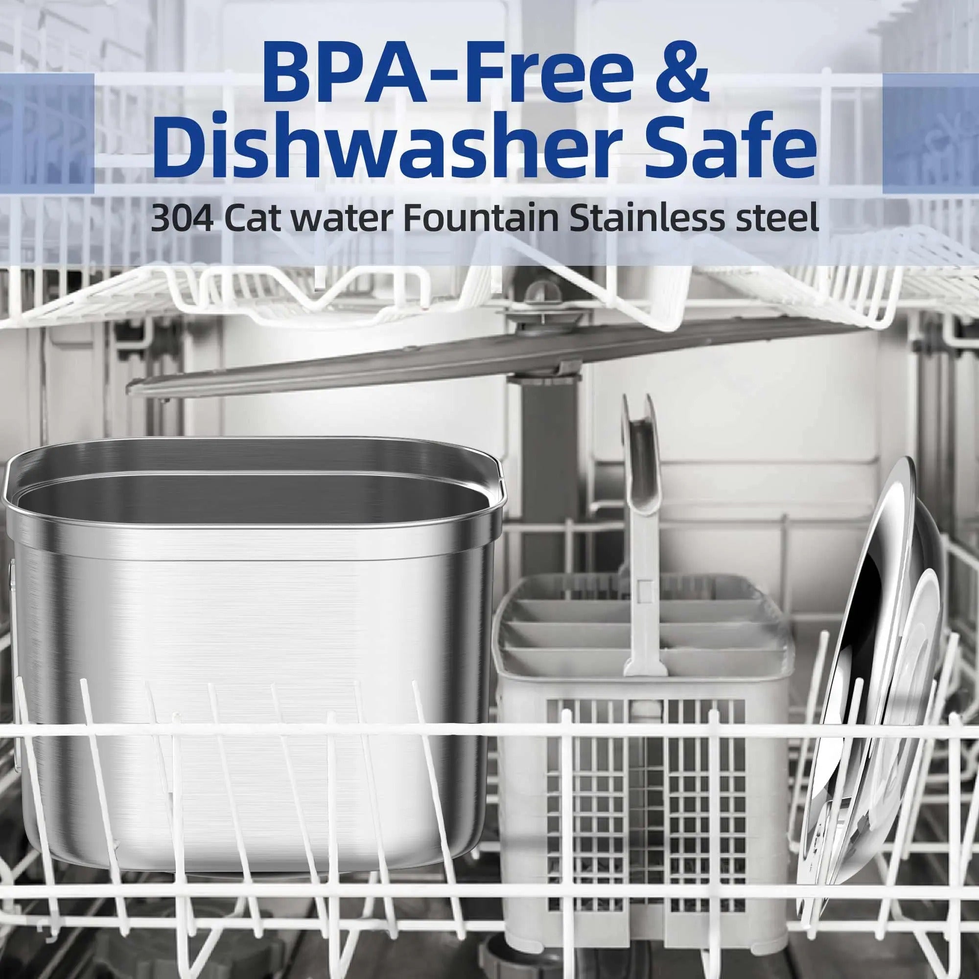 BowLift | Cat Water Fountain Stainless Steel Quiet Dispenser