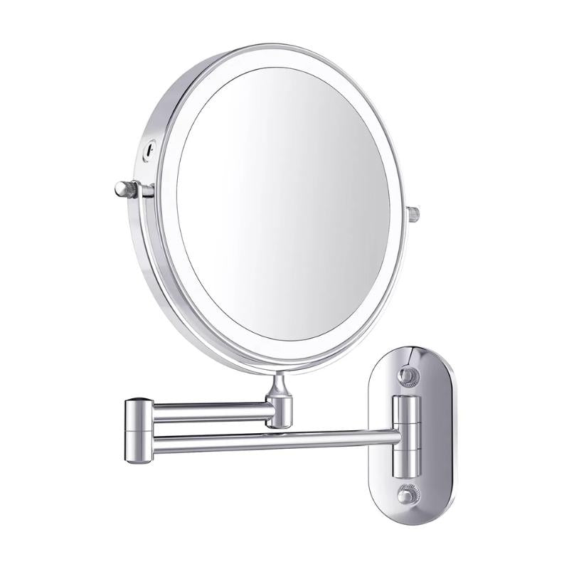 BowLift | LED Wall Mirror with Chrome Frame and Magnifier