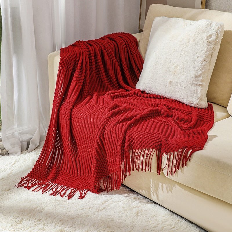 BowLift | Sofa Throw Knitted Cotton Decorative Blanket