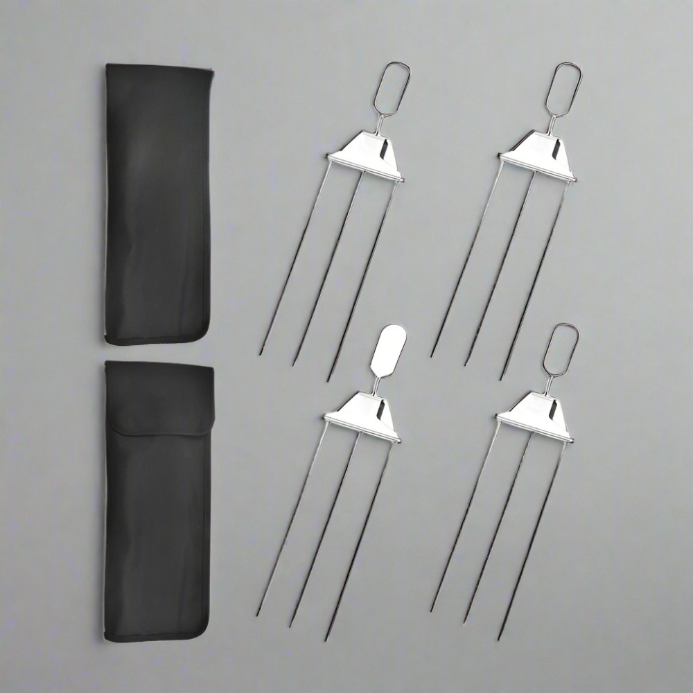 BowLift | Stainless Steel BBQ Skewers Triple Grill Tool