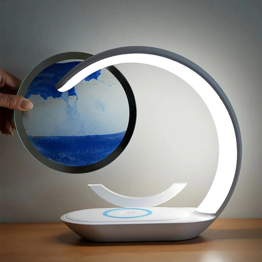 BowLift | 3D Sand Art Table Lamp with Wireless Charger