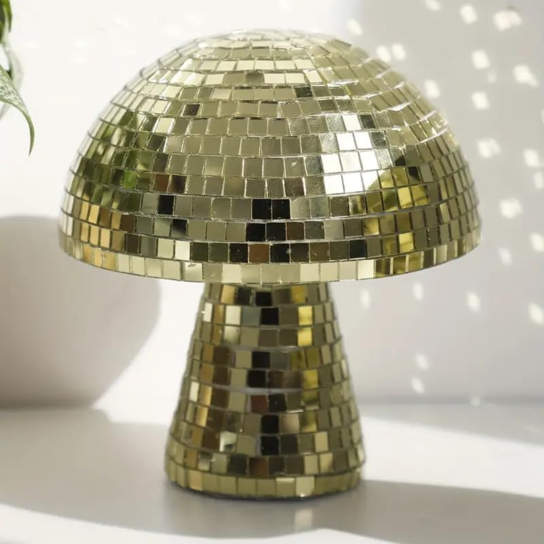 BowLift | Metallic Disco Table Lamp Mushroom Design