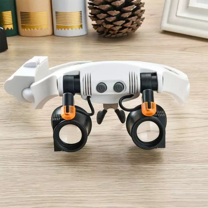 BowLift | Jeweler Headband Magnifying Glass 8 Lens LED Light Glasses