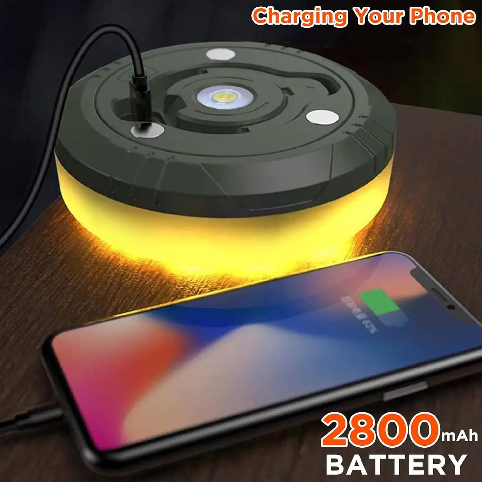 BowLift | 4 in 1 Camp Light – Portable Camping Lantern, String Lights with 8 Lighting Modes, Rechargeable Power Bank for Outdoor Adventures