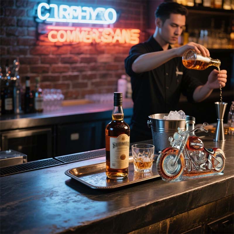 BowLift | Harley Motorcycle Shaped Whiskey Decanter for Home Bar