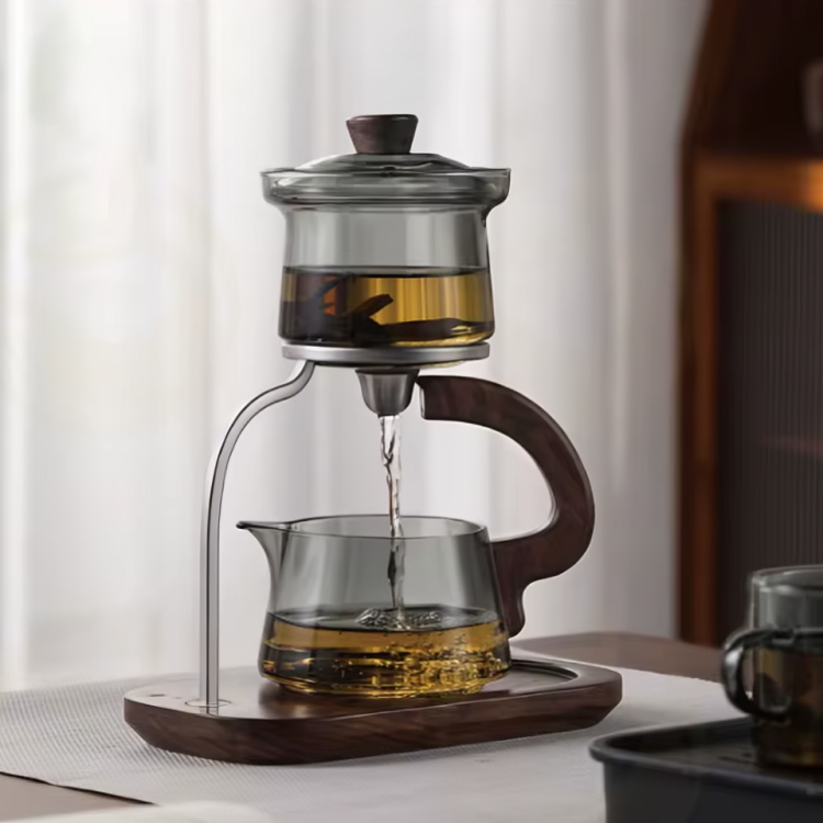 BowLift | Walnut Signature One-Key Glass Tea Set