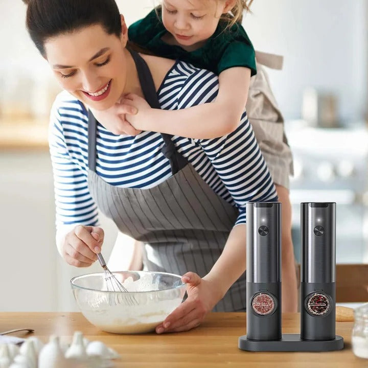 BowLift | Elegant Electric Salt and Pepper Mill with Rechargeable Battery