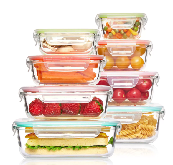 BowLift | 8-piece set of glass food storage containers with lids