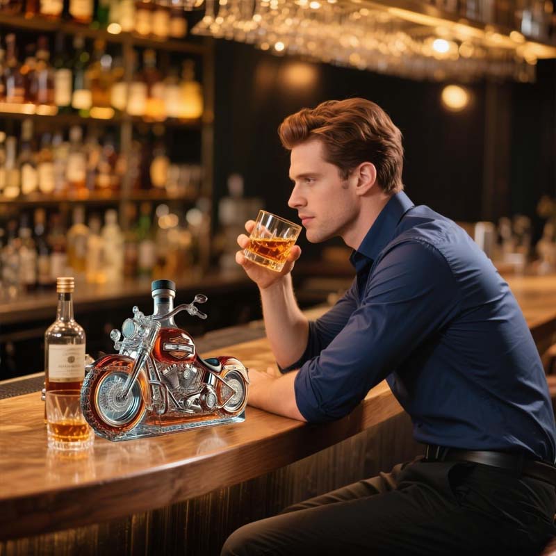 BowLift | Harley Motorcycle Shaped Whiskey Decanter for Home Bar