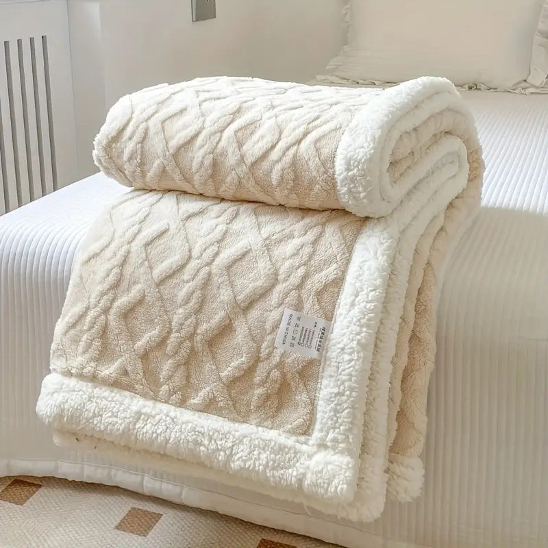 BowLift | Fleece Throw Blanket Sherpa Reversible Bed Cover