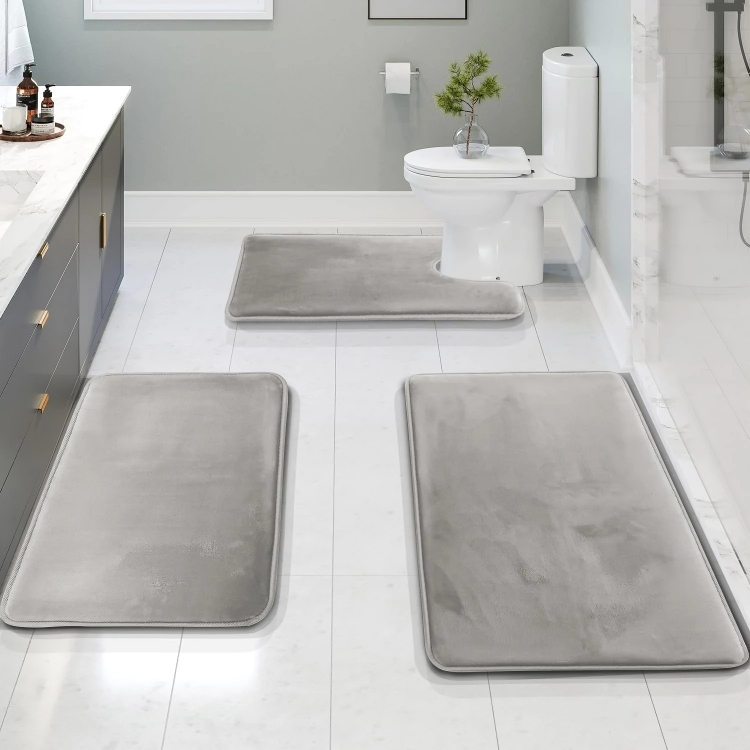BowLift | Bathroom Mat Set Memory Foam Non Slip