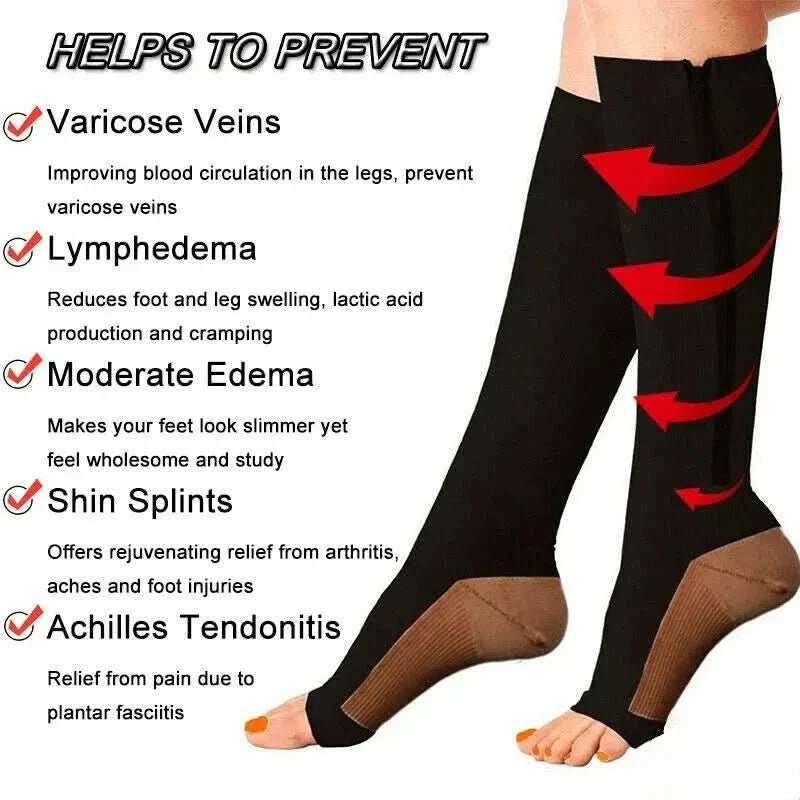 BowLift | Compression stockings with zipper for improved circulation